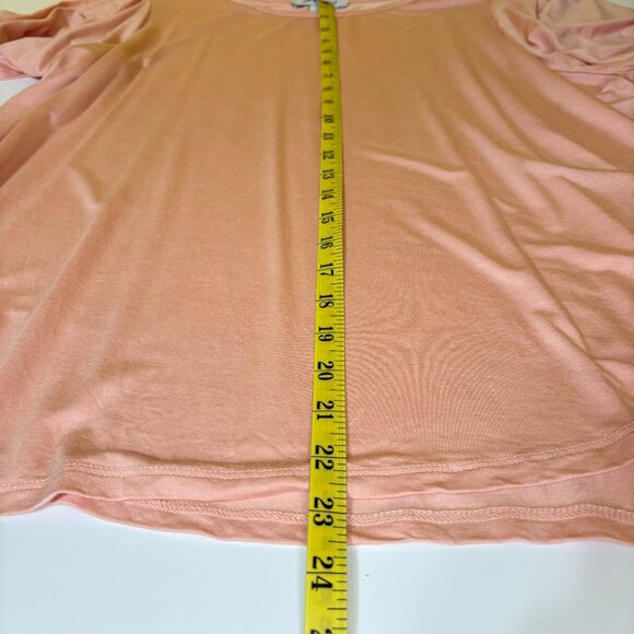 Nine West Womens Flutter Sleeve Top Peach X-Large Lightweight Stretchy T-Shirt‎ - Picture 7 of 8